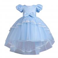 Cellulose Acetate Fibre Ball Gown Girl One-piece Dress with bowknot dot PC