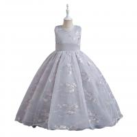Polyester Princess Girl One-piece Dress embroidered PC