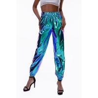 Spandex & Polyester Middle Waist Women Casual Pants & loose gold foil print Solid PC