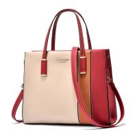 PU Leather Handbag large capacity & soft surface & attached with hanging strap Polyester Colour Matching PC