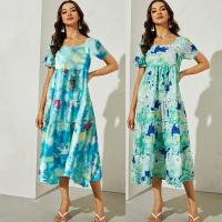 Polyester long style & Plus Size Long Evening Dress & loose printed PC