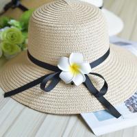 Straw foldable Sun Protection Straw Hat with bowknot & sun protection floral PC