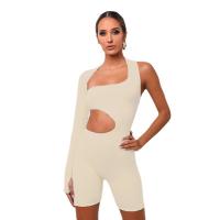 Polyester Women Romper & skinny & hollow Solid PC