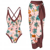 Polyester One-piece Swimsuit flexible  & skinny style printed shivering PC
