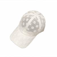 Lace & Polyester Baseball Cap sun protection & adjustable & breathable floral white PC
