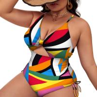 Polyester Plus Size One-piece Swimsuit backless multi-colored PC
