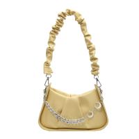 PU Leather Easy Matching Shoulder Bag with chain & soft surface Solid PC