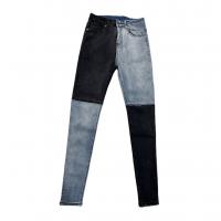 Cotton Denim High Waist Women Jeans pencil pant plain dyed patchwork black PC