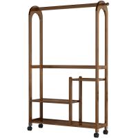 Medium Density Fiberboard & Moso Bamboo Multifunction Clothes Hanging Rack with pulley PC