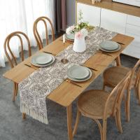 Tela de algodón & Poliéster Paño de mesa, patrón de hoja, marrón,  trozo