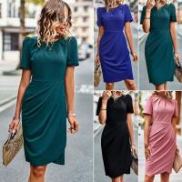 スパンデックス & ポリエステル ワンピースドレス 単色 選択のためのより多くの色 一つ