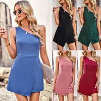 Polyester Women Romper & One Shoulder Solid PC