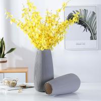 Ceramics Vase for home decoration handmade Solid gray PC