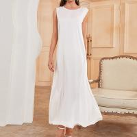 Polyester long style Slip Dress & loose Solid white PC