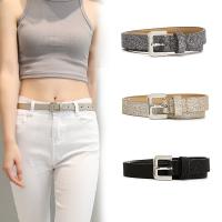 Cuero de la PU & Aleación de zinc Cinturón de moda, Sólido, más colores para elegir, 2PCs/Bolso,  Bolso