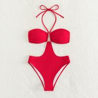 Polyester Monokini teint nature Solide Rouge pièce