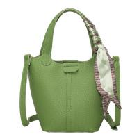 PU Leather Easy Matching & Bucket Bag Handbag soft surface & attached with hanging strap Solid PC