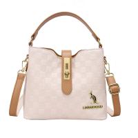 PU Leather Easy Matching Handbag large capacity & attached with hanging strap plaid PC