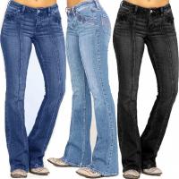 Cotton Plus Size & Hip-hugger Women Jeans Solid PC