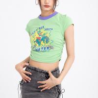 Algodón Mujeres Camisetas de manga corta, impreso, más colores para elegir,  trozo