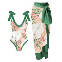 Polyester One-piece Swimsuit backless & two piece printed Set