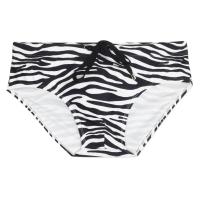 Spandex & Polyester Me masculins Swimming Brief Imprimé Rayé blanc et noir pièce