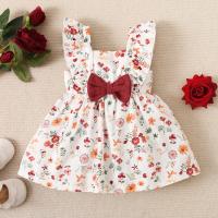 Cotton Slim Girl One-piece Dress printed shivering multi-colored PC