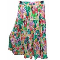 Cotton long style & High Waist Skirt large hem design printed floral : PC
