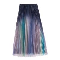 Polyester High Waist Skirt large hem design & mid-long style & slimming : PC