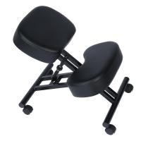 Steel & PU Leather Sitting Straightener Chair durable black PC