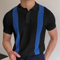 Viscose Slim Polo Shirt knitted striped PC