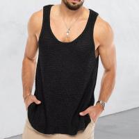 Viscose Men Sleeveless T-shirt & breathable knitted Solid PC