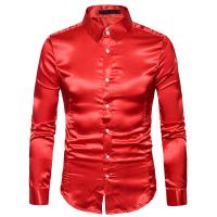 Cotton Men Long Sleeve Casual Shirts slimming patchwork Solid PC