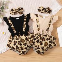 Cotton Baby Jumpsuit & fake two piece printed leopard PC