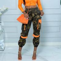 Polyester Middle Waist Women Long Trousers camouflage PC