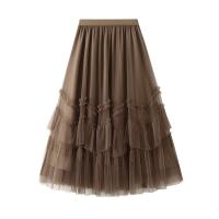 Polyester High Waist Skirt with lining patchwork patchwork : PC
