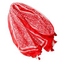 Voile Fabric Tassels Women Scarf can be use as shawl & sun protection & thermal Plain Weave shivering red PC