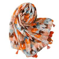 Voile Fabric Tassels Women Scarf can be use as shawl & sun protection & thermal Plain Weave mixed colors PC