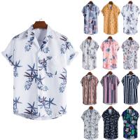 Polyester Mannen korte mouw Casual Shirt Afgedrukt verschillende kleur en patroon naar keuze meer kleuren naar keuze stuk