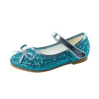 Rubber & PU Leather with bowknot & velcro Girl Kids Shoes Plastic Sequins Pair