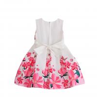 Polyester Slim & Princess Girl One-piece Dress large hem design printed floral PC