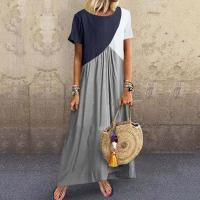 Polyester One-piece Dress & loose patchwork PC