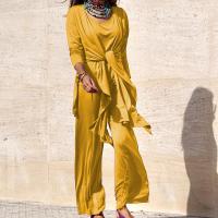 Polyester Vrouwen Casual Set Lange broek & tanktop & blouses met lange mouwen Lappendeken Solide meer kleuren naar keuze Instellen
