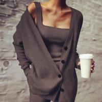 Polyester Vrouwen Casual Set Lange broek & tanktop & Jas Gebreide Solide meer kleuren naar keuze Instellen