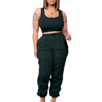 Polyester Vrouwen Casual Set Lange broek & tanktop Lappendeken Solide meer kleuren naar keuze Instellen