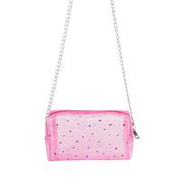 PVC Crossbody Bag with chain & soft surface pink PC