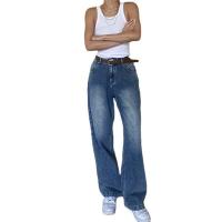 Cotton High Waist Women Jeans deep blue PC
