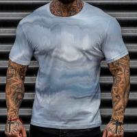 Polyester Plus Size Men Short Sleeve T-Shirt & loose Tie-dye PC