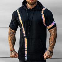 Polyester Men Short Sleeve T-Shirt & loose Tie-dye PC