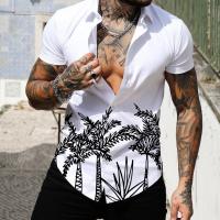 Polyester Plus Size Men Short Sleeve Casual Shirt & loose printed PC
